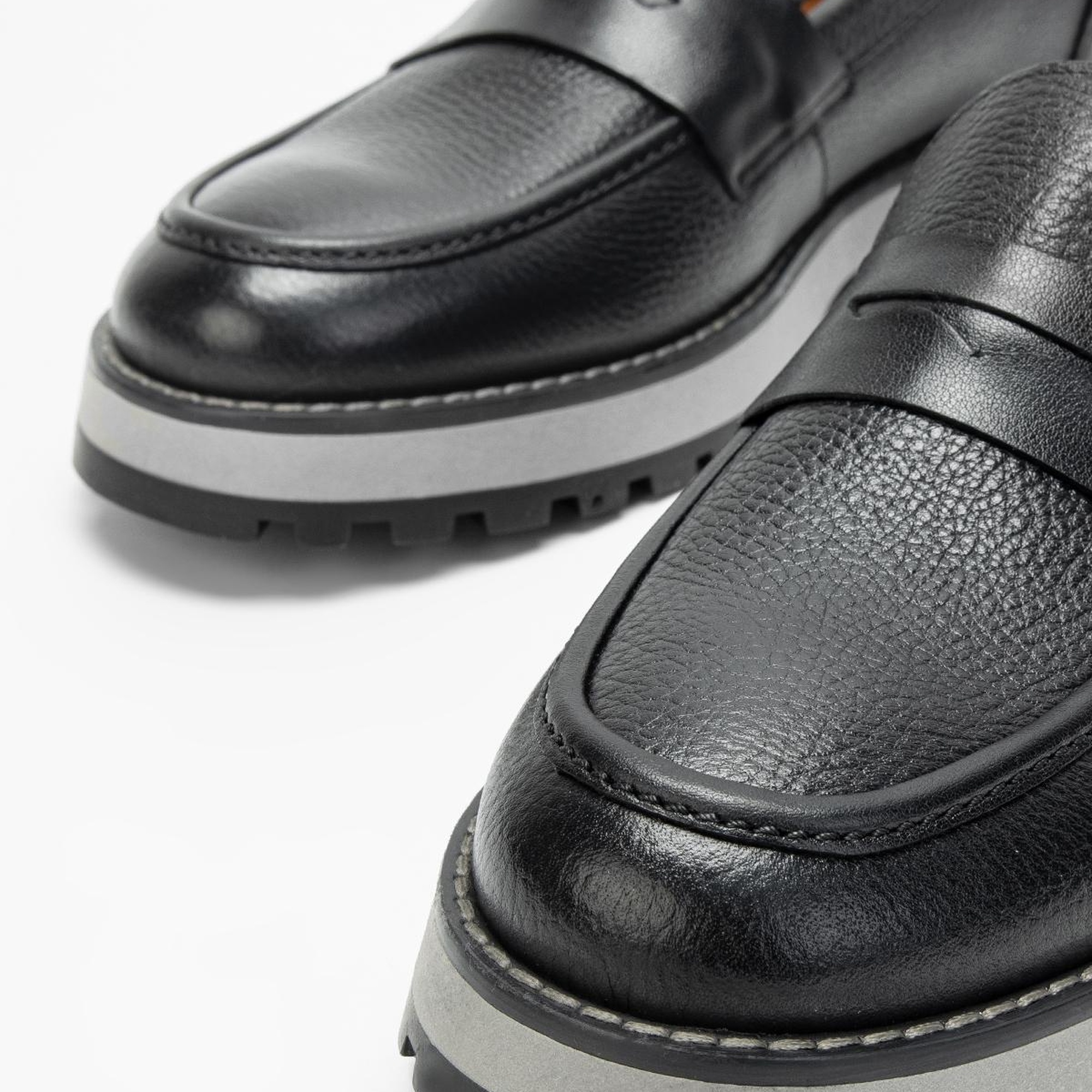 Valmenti Erkek Siyah Floter Hakiki Deri Loafer Ayakkabı