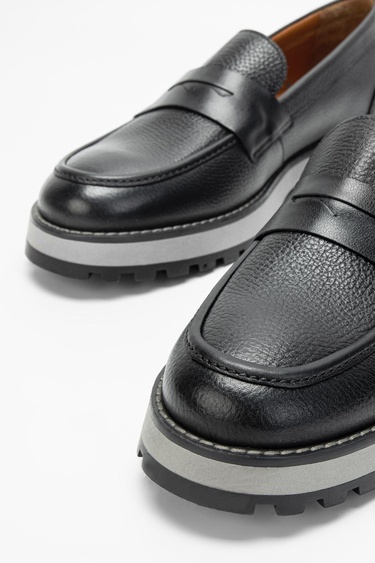  Valmenti Erkek Siyah Floter Hakiki Deri Loafer Ayakkabı