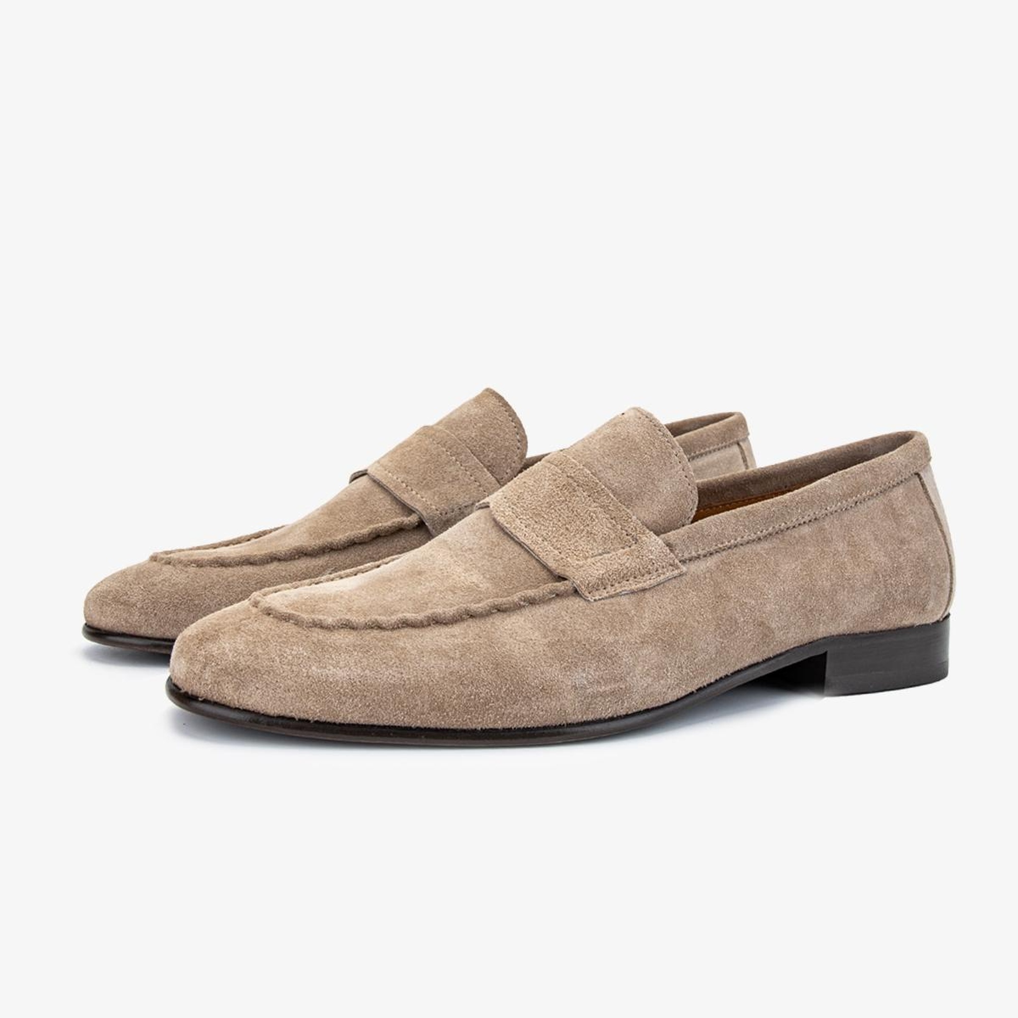 Valmenti Thonas Erkek Bej Süet Hakiki Deri Loafer Ayakkabı