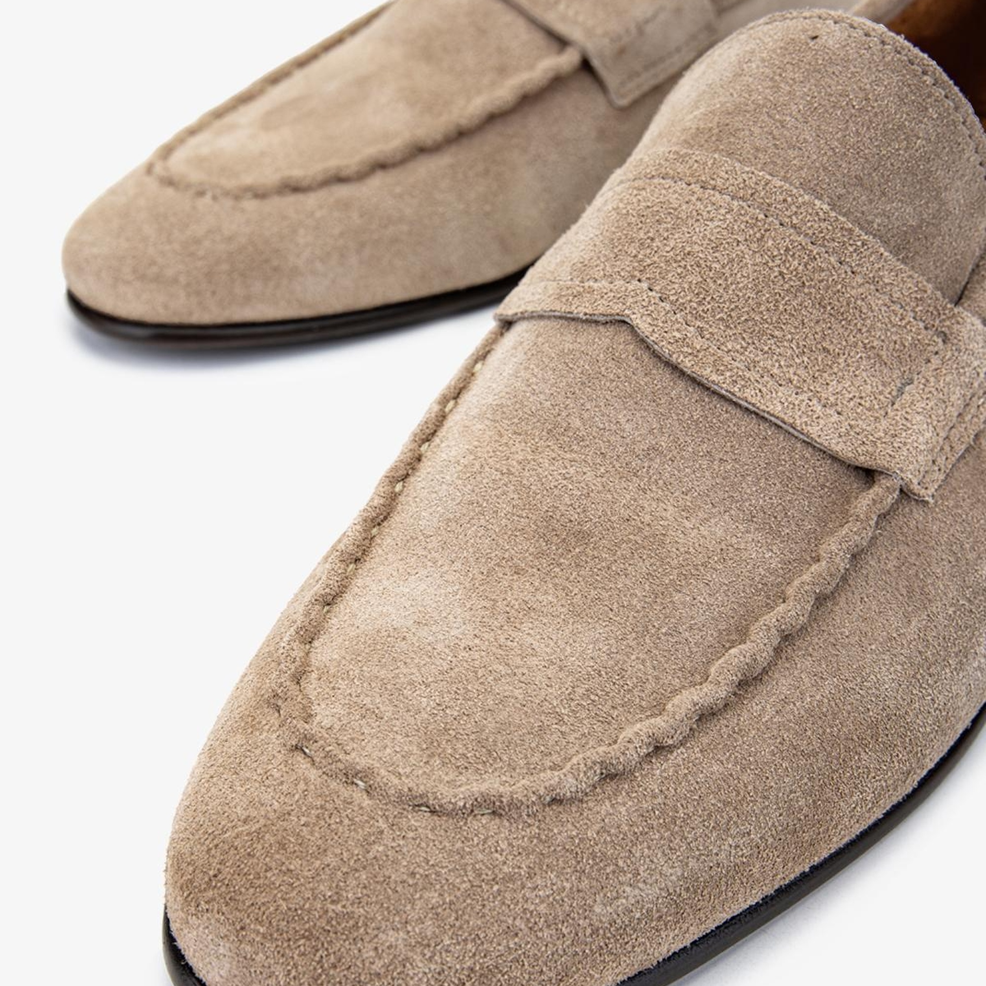 Valmenti Thonas Erkek Bej Süet Hakiki Deri Loafer Ayakkabı