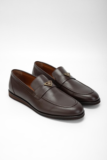  Valmenti Erkek Kahverengi Hakiki Deri Casual Ayakkabı