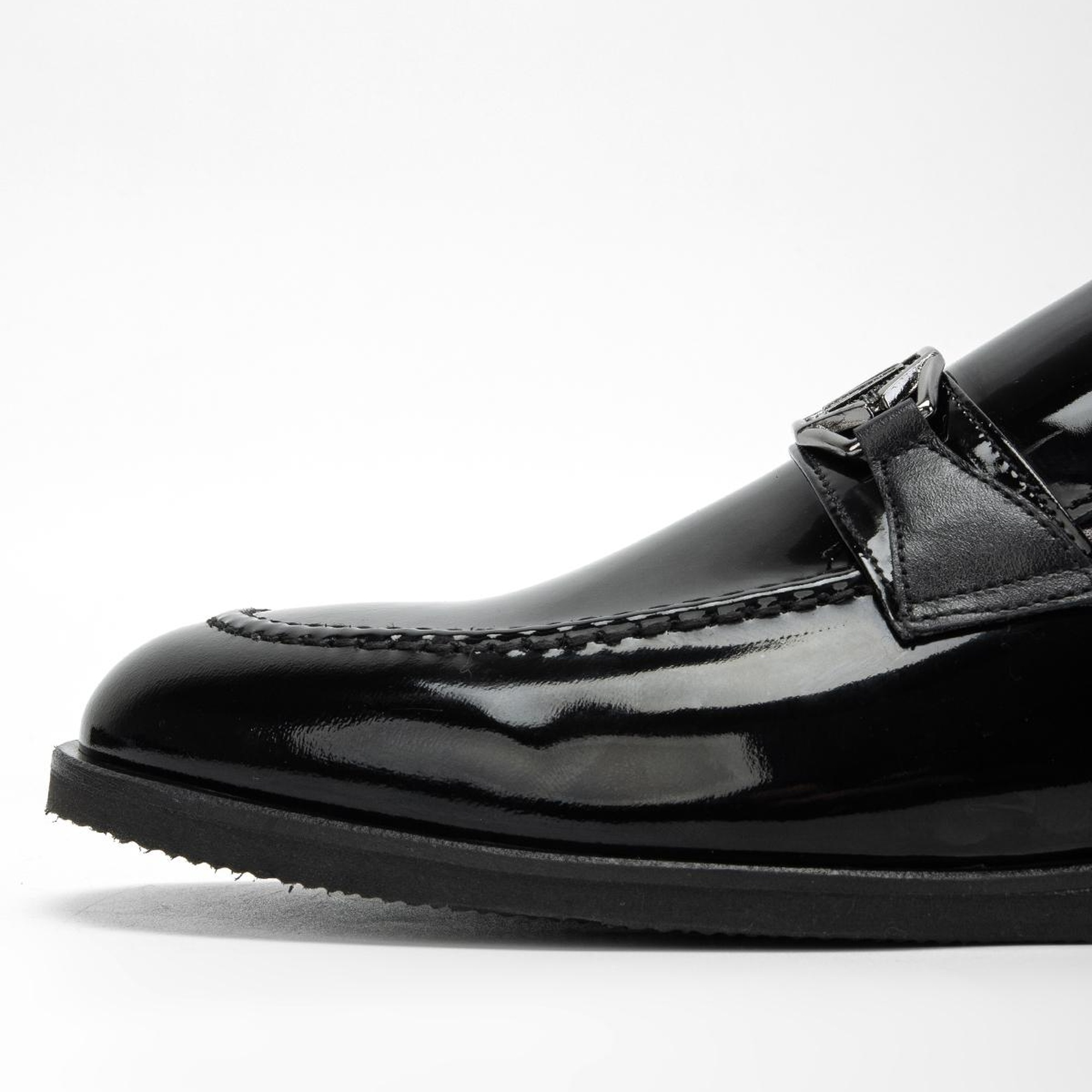 Valmenti Neva Erkek Siyah Rugan Hakiki Deri Casual Ayakkabı