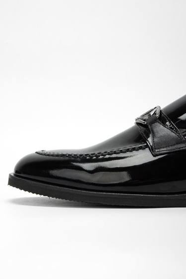  Valmenti Neva Erkek Siyah Rugan Hakiki Deri Casual Ayakkabı