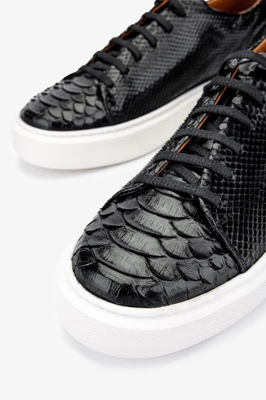  Valmenti Erkek Hakiki Deri Siyah Sneakers & Spor Ayakkabı