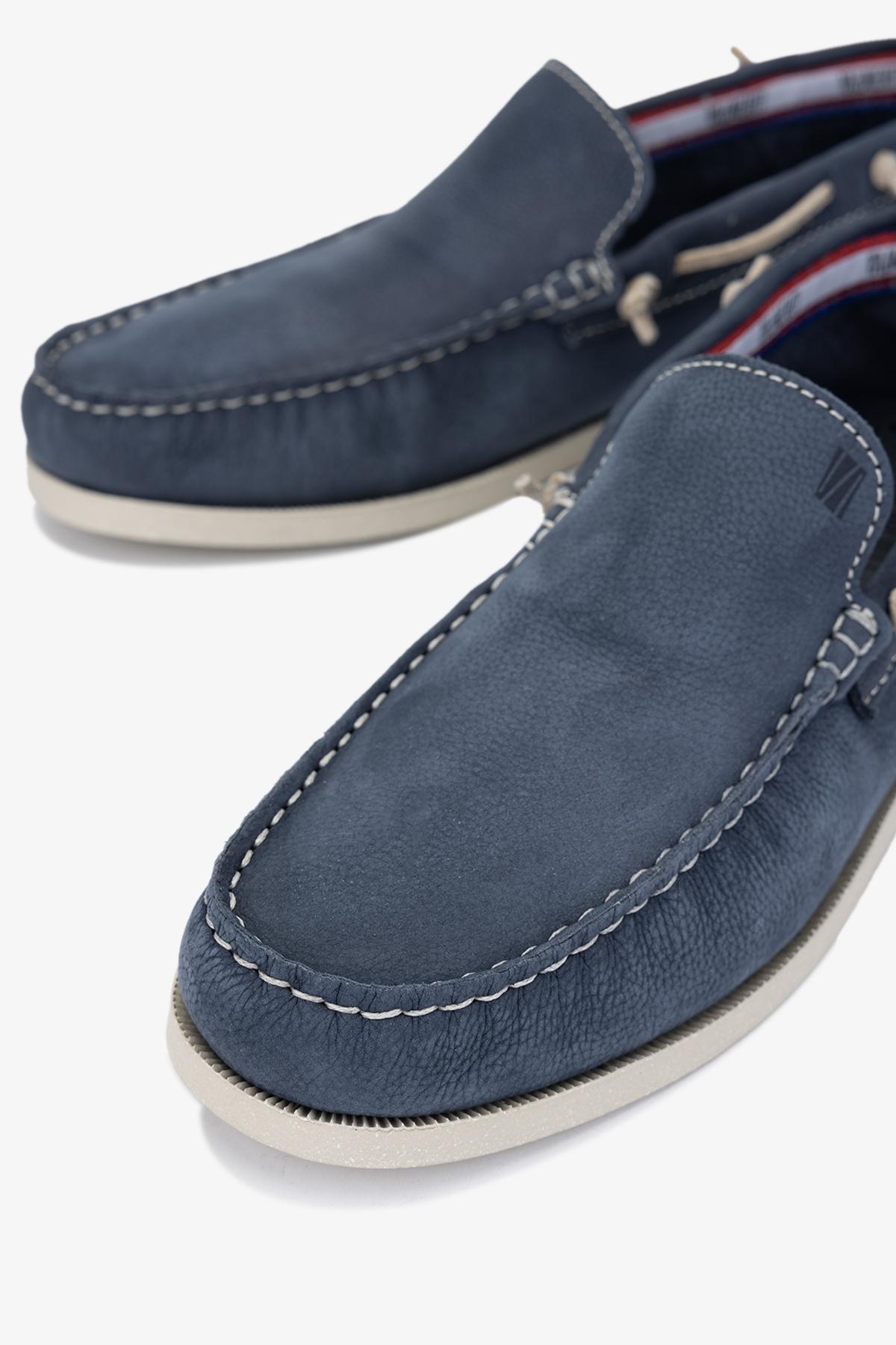 Valmenti Suren Erkek Mavi Hakiki Deri Casual Ayakkabı
