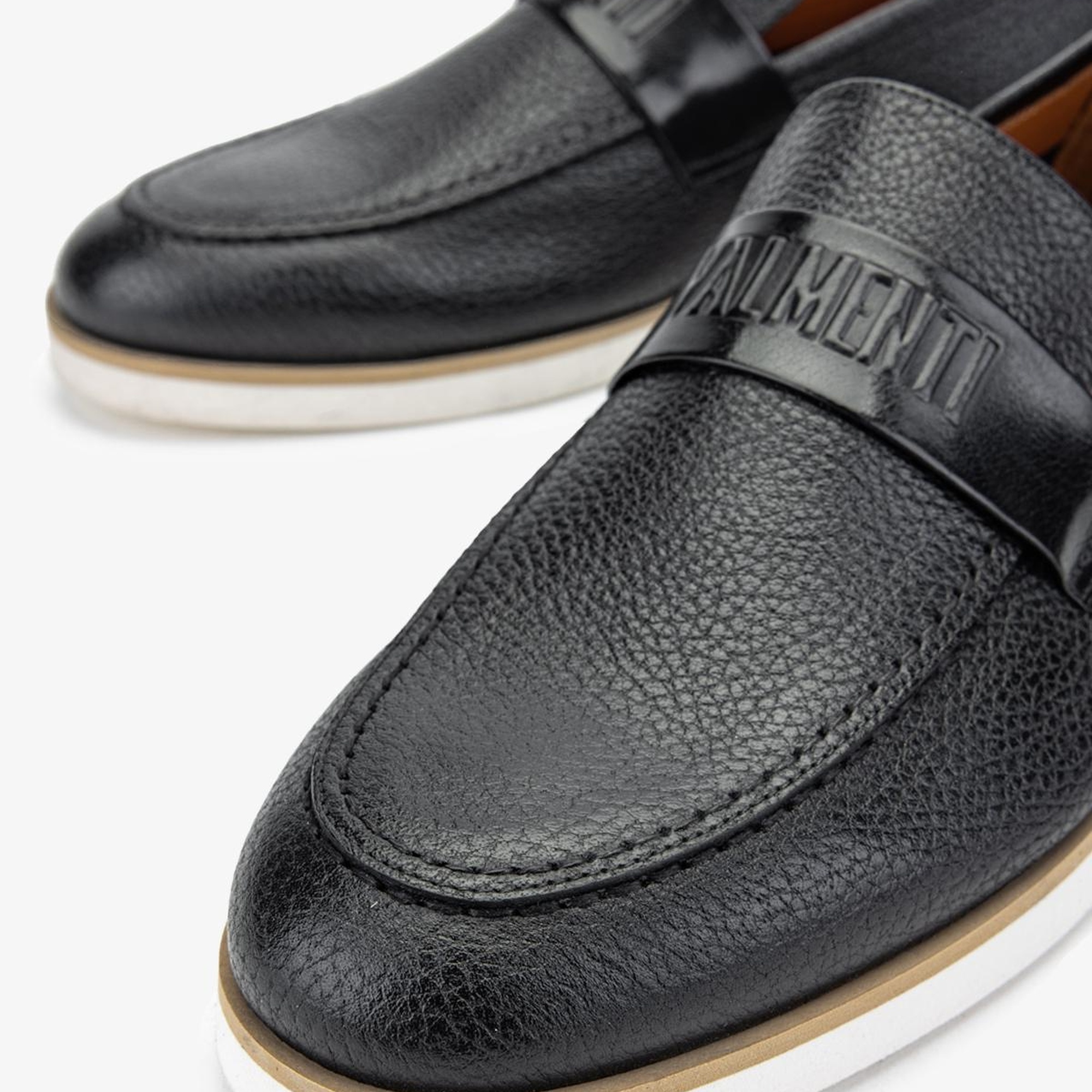 Valmenti Vuslat Erkek Siyah Floter Hakiki Deri Loafer Ayakkabı