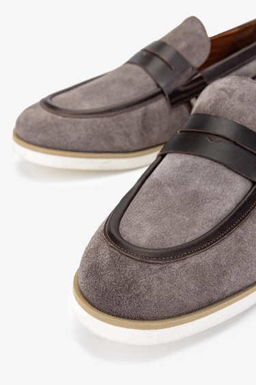  Valmenti Runo Erkek Bej Süet Hakiki Deri Loafer Ayakkabı