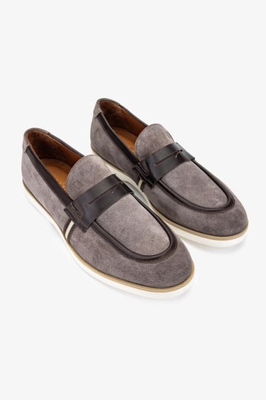  Valmenti Runo Erkek Bej Süet Hakiki Deri Loafer Ayakkabı