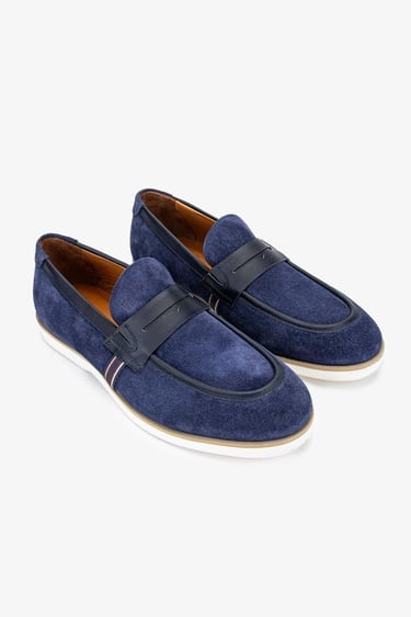  Valmenti Runo Erkek Lacivert Süet Hakiki Deri Loafer Ayakkabı