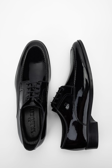  Valmenti Agathe Erkek Siyah Rugan Hakiki Deri Klasik Ayakkabı