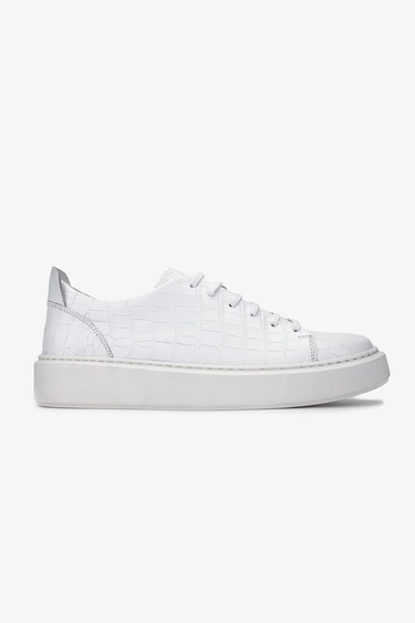  Valmenti Erkek Hakiki Deri Beyaz Sneakers