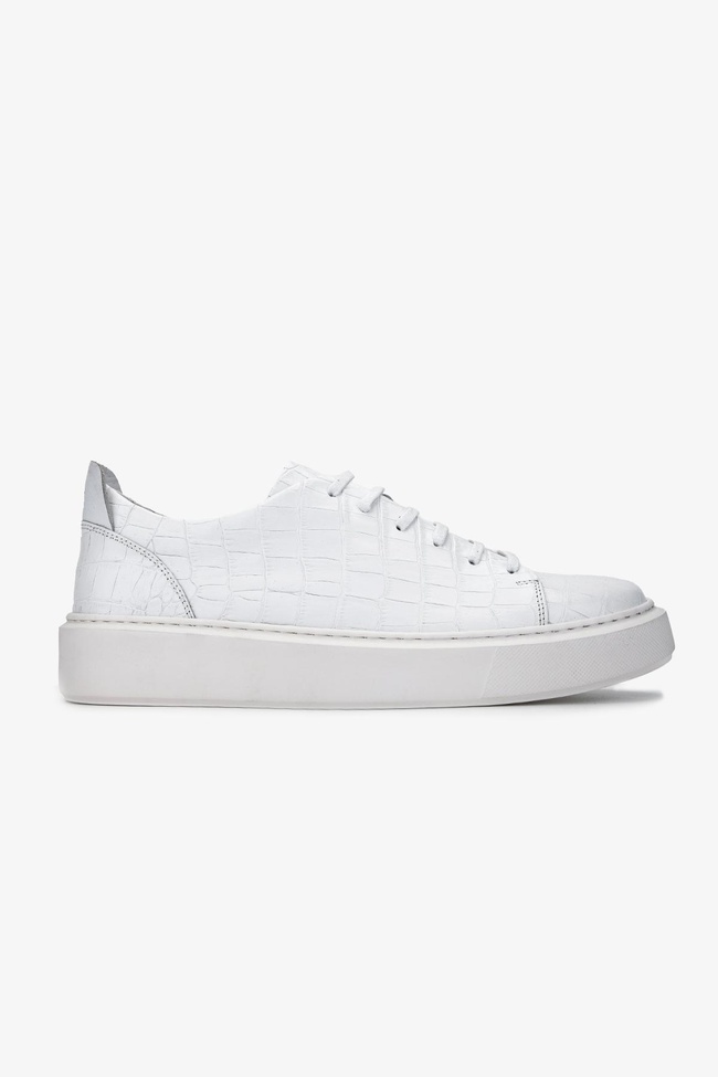  Valmenti Erkek Hakiki Deri Beyaz Sneakers