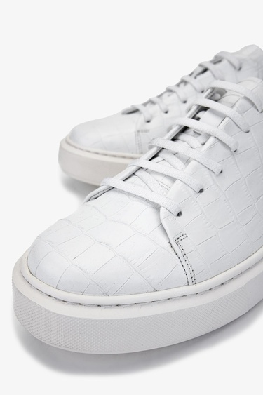  Valmenti Erkek Hakiki Deri Beyaz Sneakers