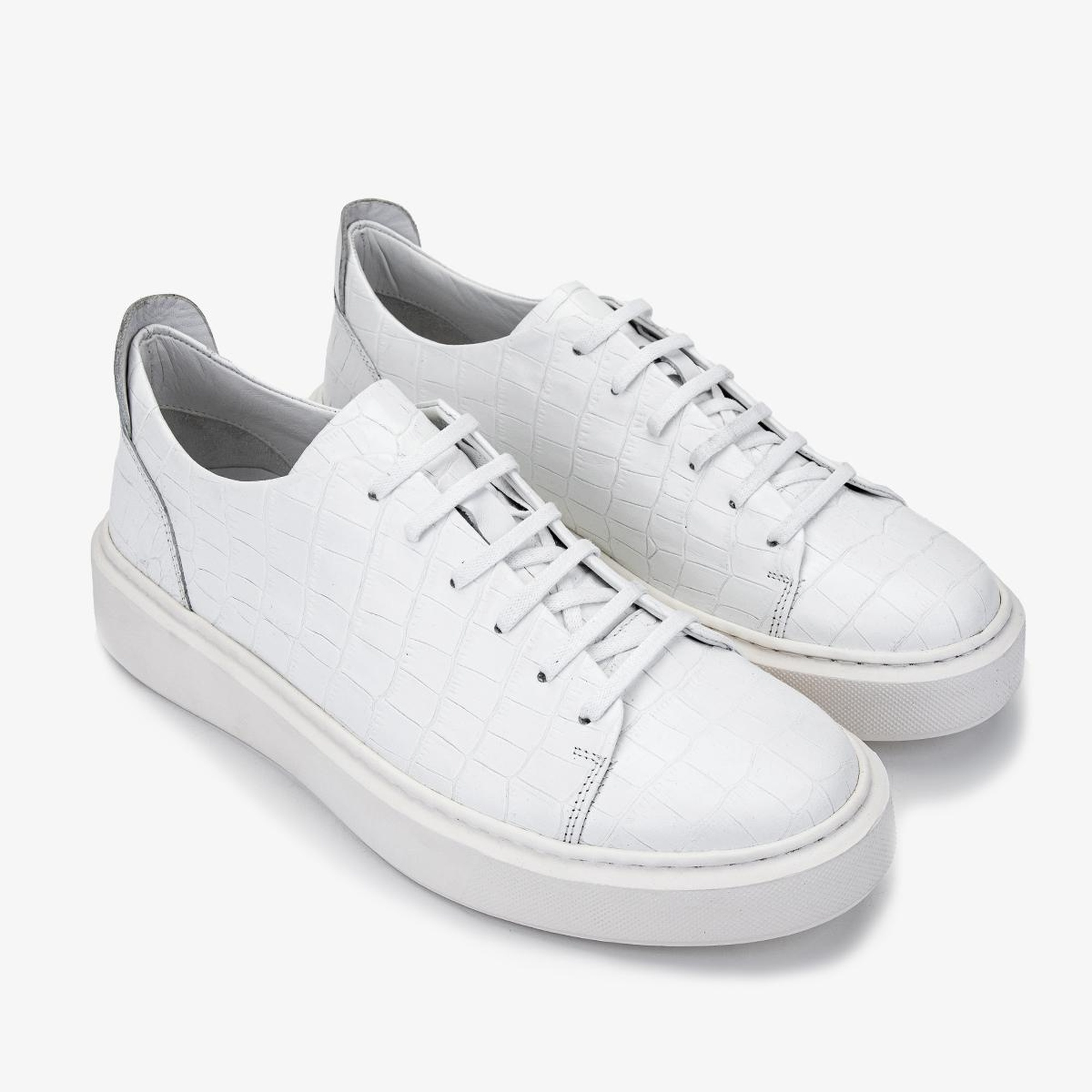 Valmenti Erkek Hakiki Deri Beyaz Sneakers