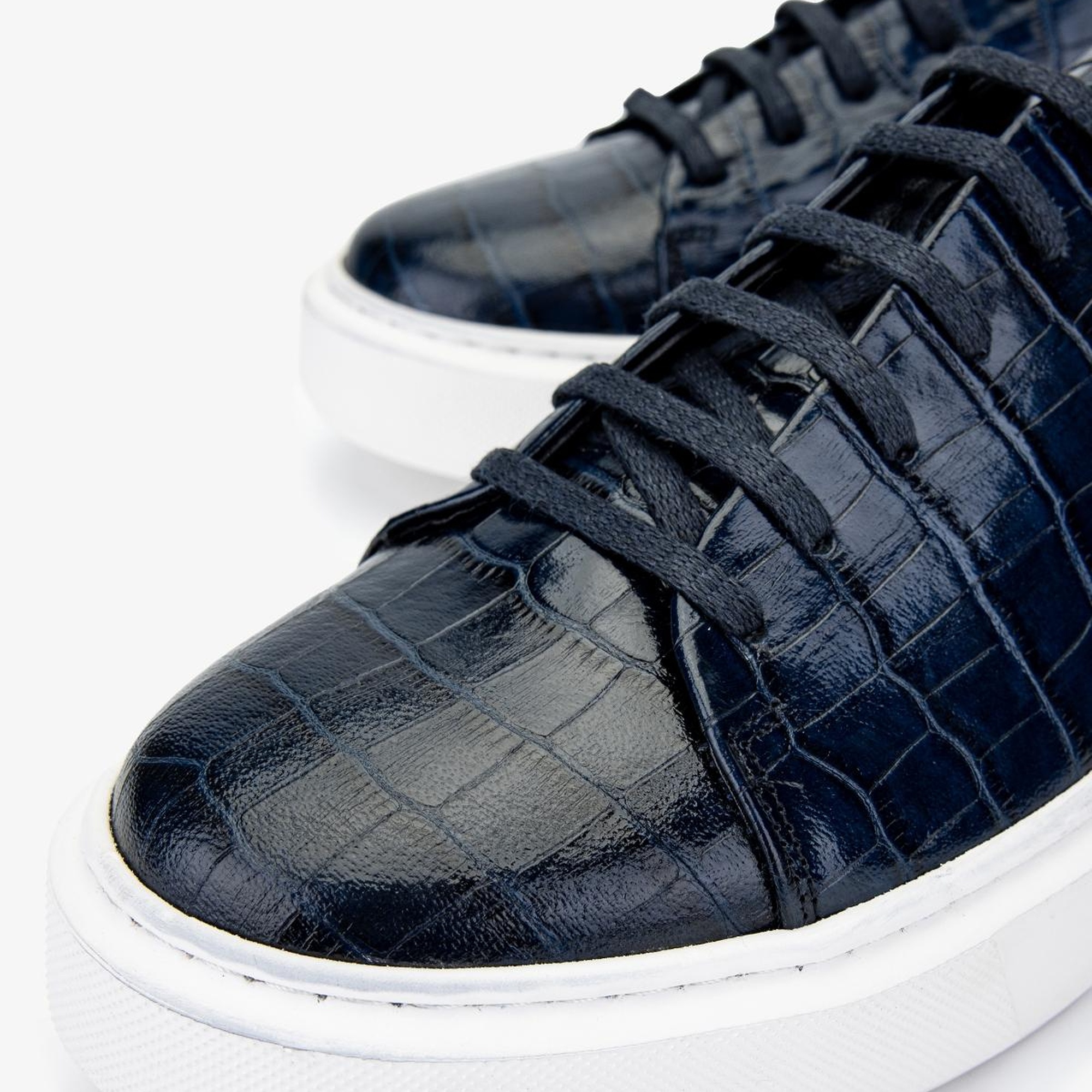 Valmenti Erkek Hakiki Deri Lacivert Sneakers