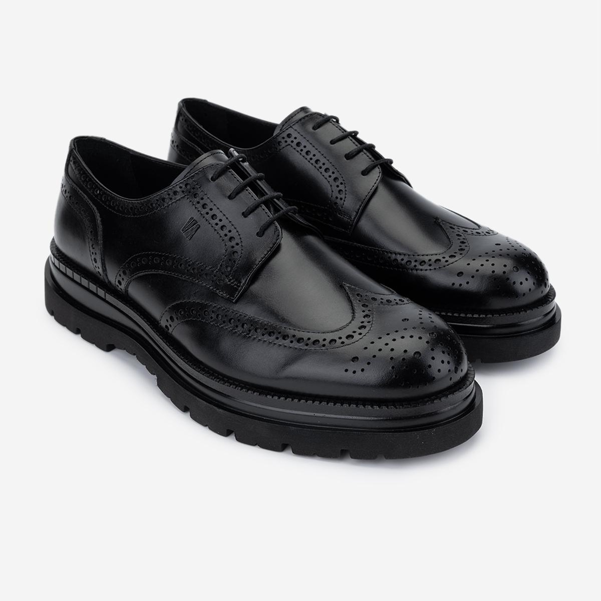 Valmenti Erkek Hakiki Deri Siyah Deri Klasik Ayakkabı