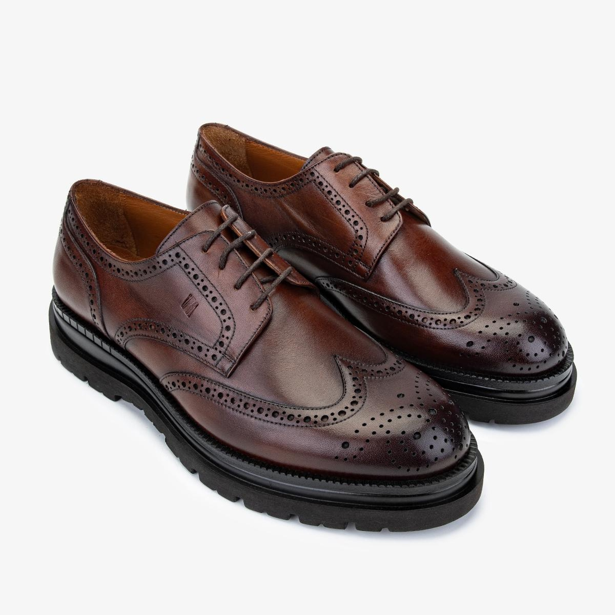 Valmenti Erkek Hakiki Deri Kahverengi Klasik Ayakkabı