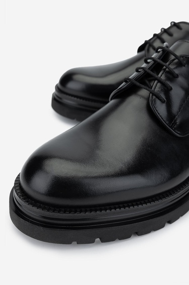  Valmenti Erkek Hakiki Deri Siyah Deri Klasik Ayakkabı