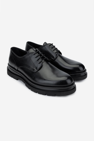  Valmenti Erkek Hakiki Deri Siyah Deri Klasik Ayakkabı