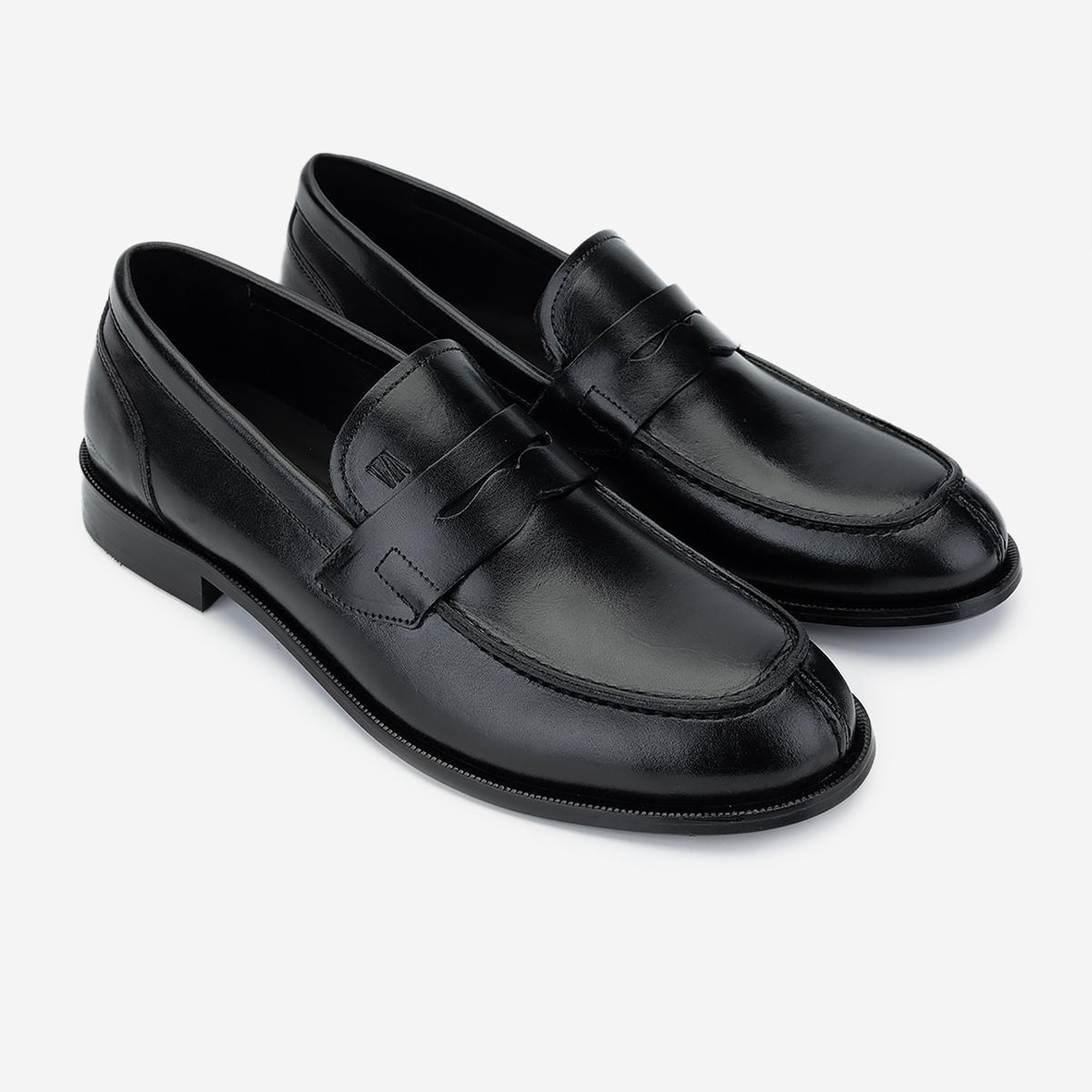 Valmenti Erkek Hakiki Deri Siyah Loafer Ayakkabı