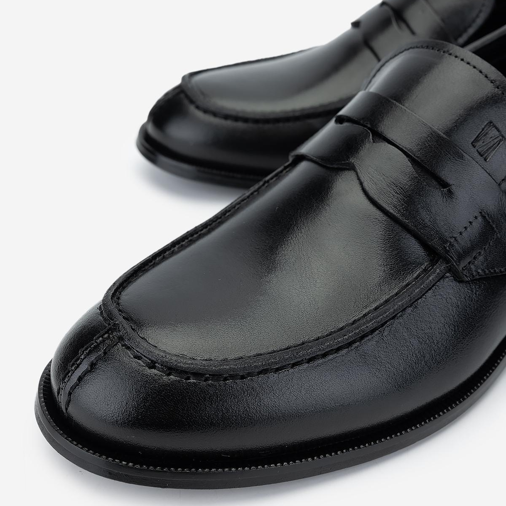 Valmenti Erkek Hakiki Deri Siyah Loafer Ayakkabı