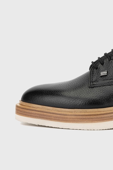  Valmenti Erkek Siyah Floter Hakiki Deri Casual Ayakkabı