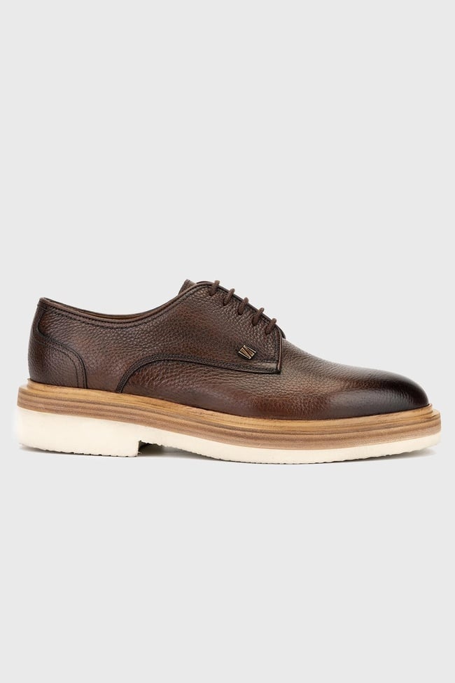  Valmenti Erkek Kahverengi Floter Hakiki Deri Casual Ayakkabı