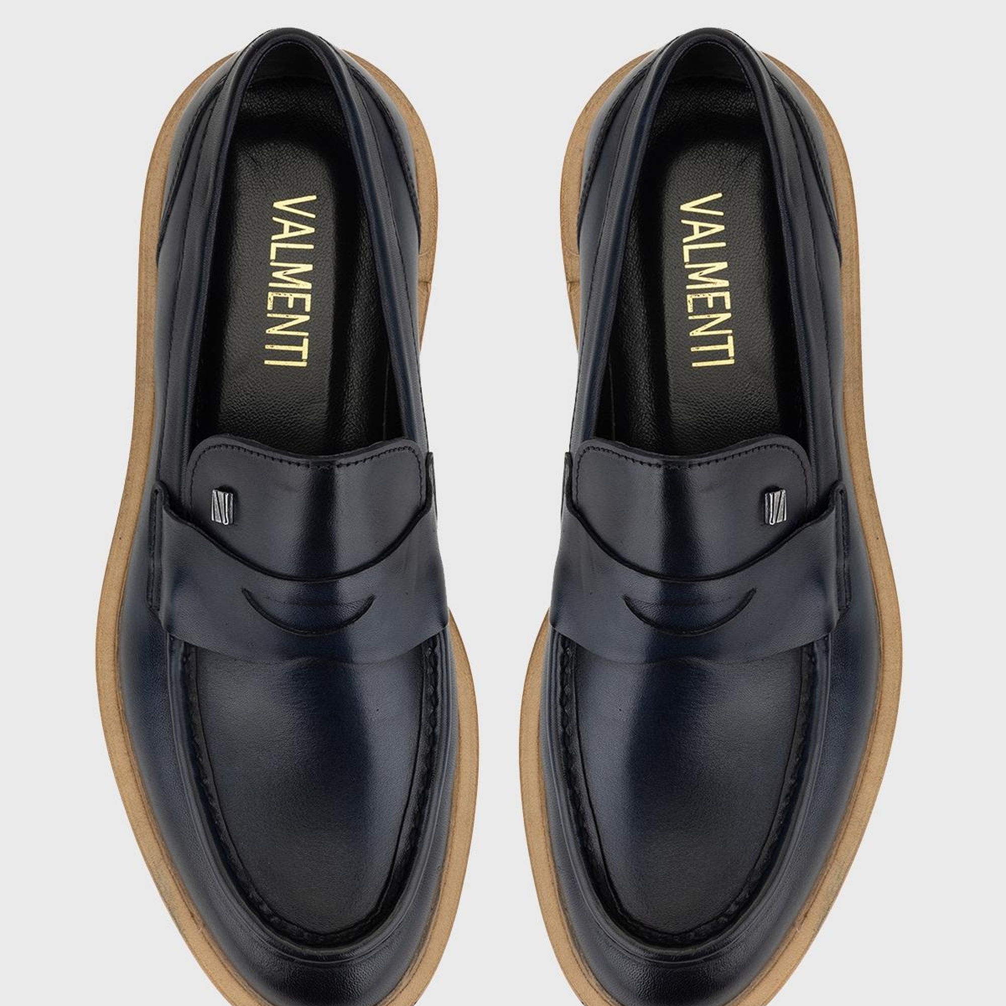 Valmenti Erkek Lacivert Hakiki Deri Loafer Ayakkabı