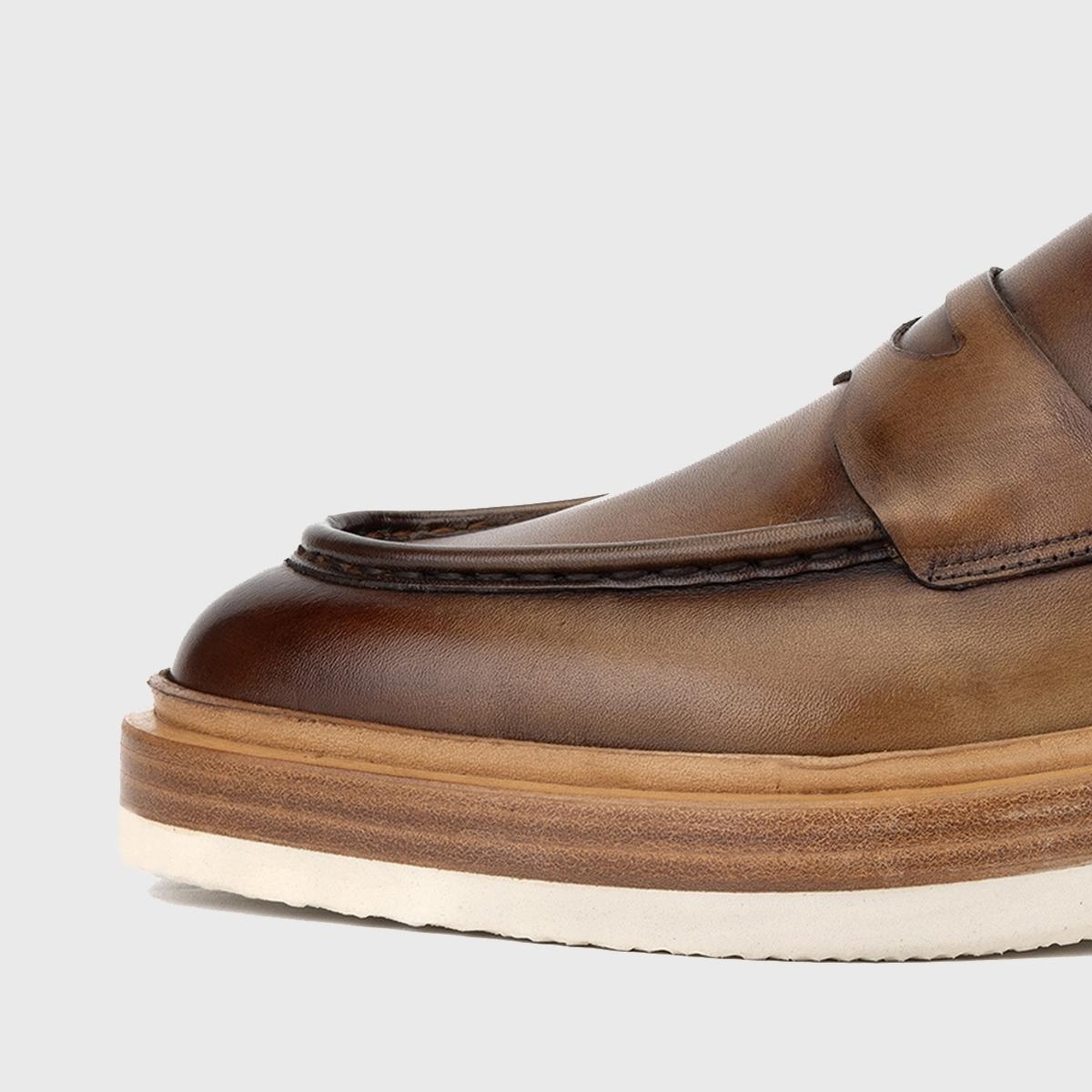 Valmenti Erkek Ceviz Hakiki Deri Loafer Ayakkabı