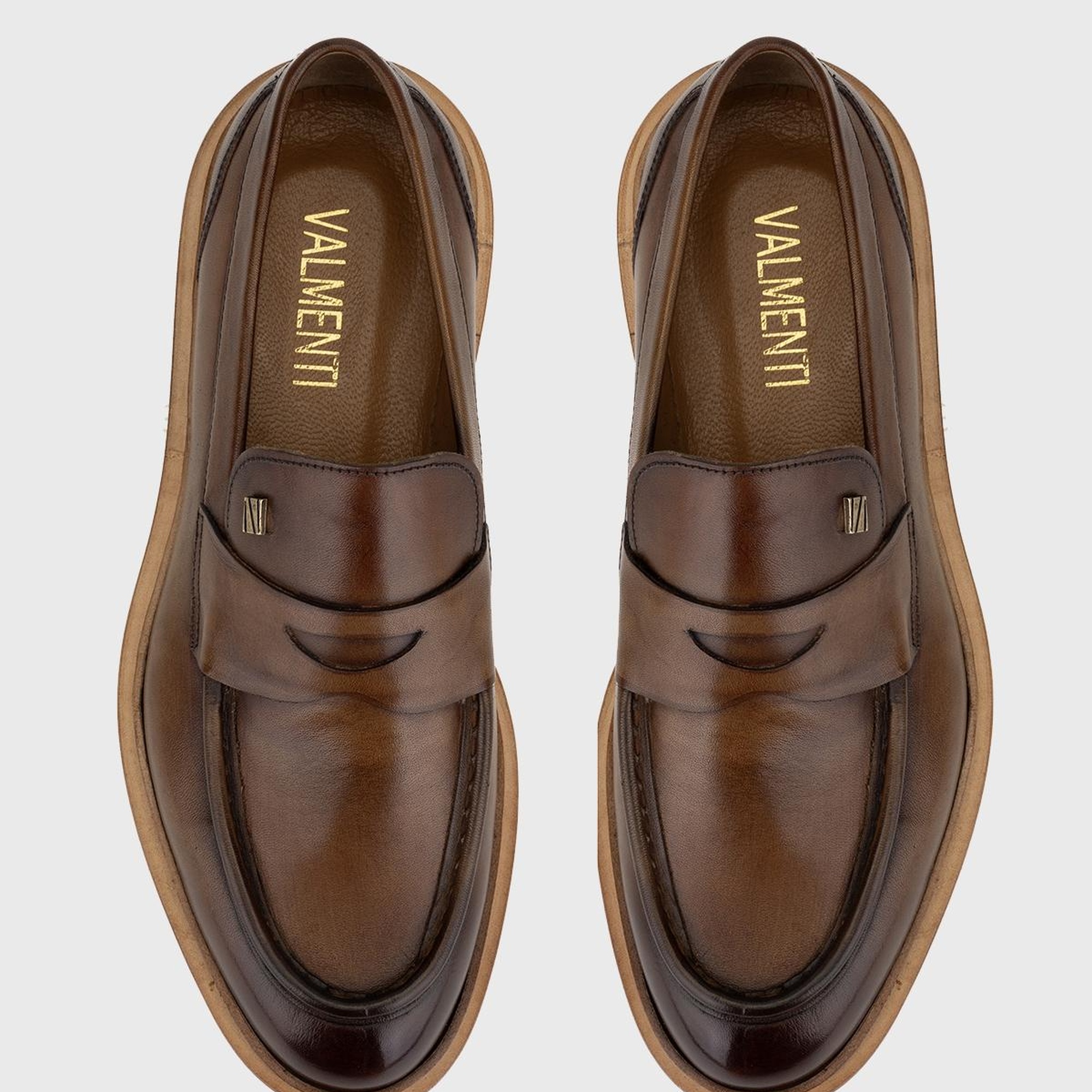 Valmenti Erkek Ceviz Hakiki Deri Loafer Ayakkabı