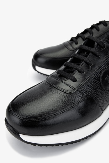  Valmenti Erkek Hakiki Deri Siyah Sneakers & Spor Ayakkabı