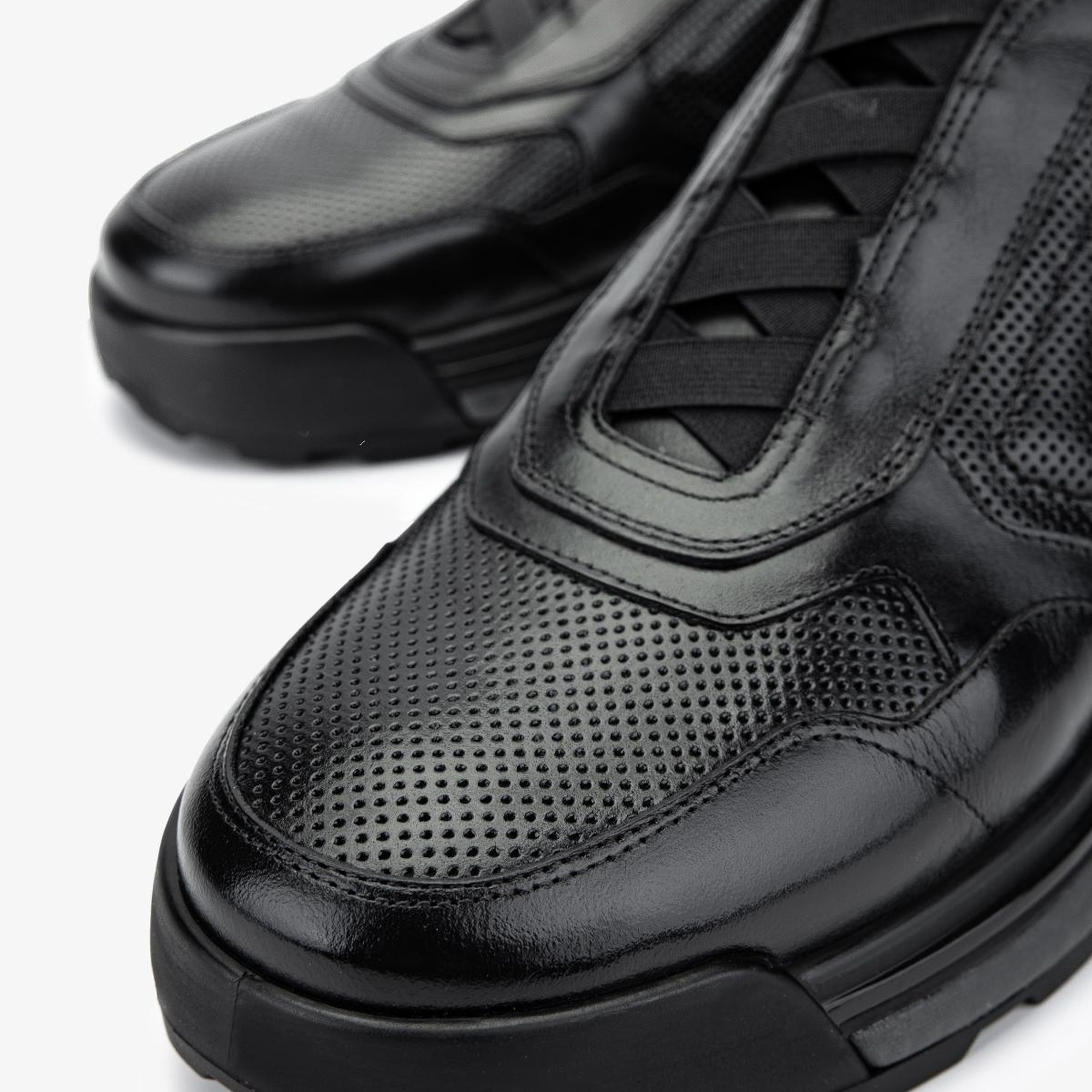 Valmenti Erkek Hakiki Deri Siyah Deri Casual Ayakkabı