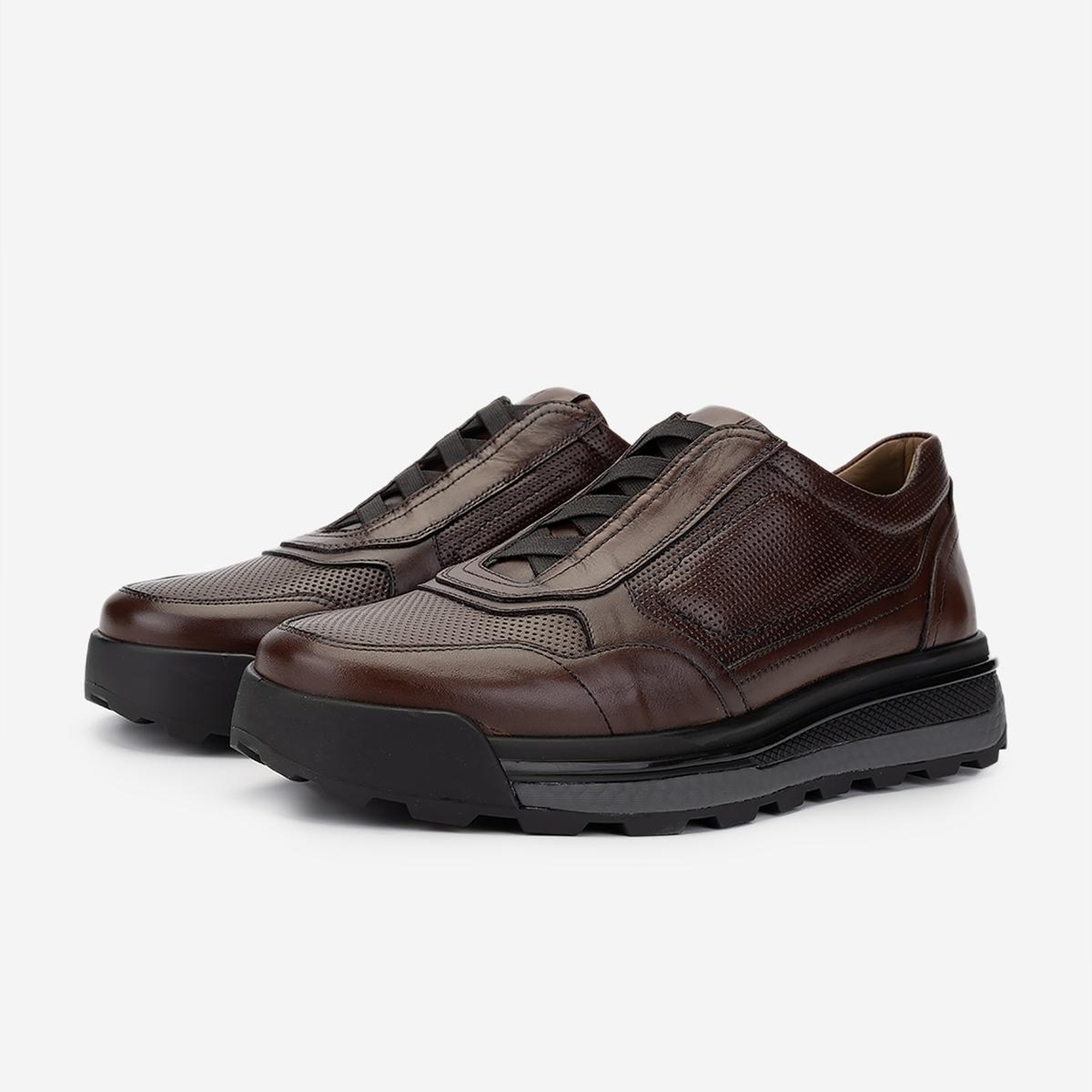 Valmenti Erkek Hakiki Deri Kahverengi Casual Ayakkabı