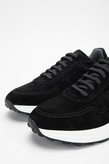  Valmenti Agatho Erkek Siyah Süet Hakiki Deri Sneakers & Spor Ayakkabı