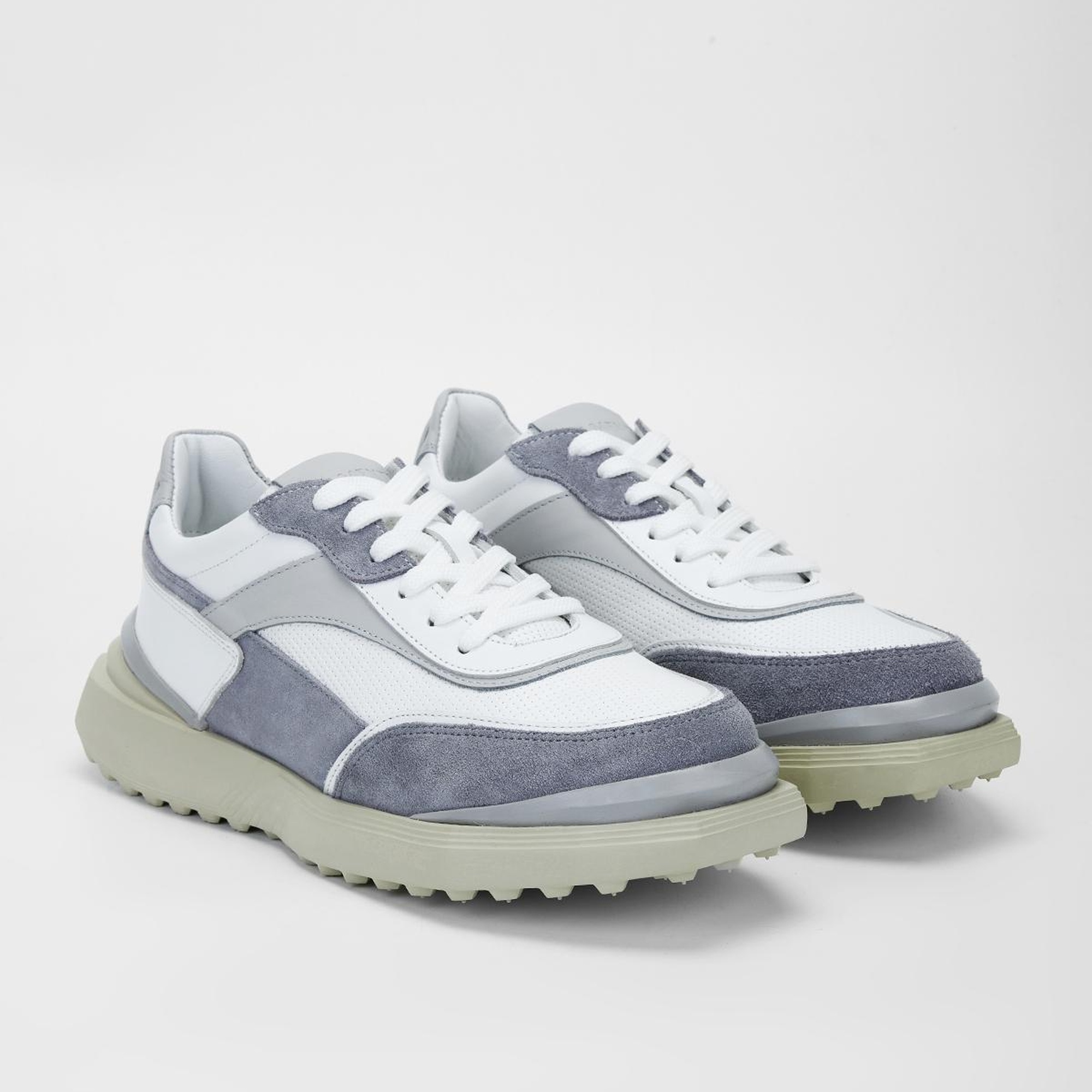 Valmenti Erkek Beyaz/gri Hakiki Deri Sneakers & Spor Ayakkabı