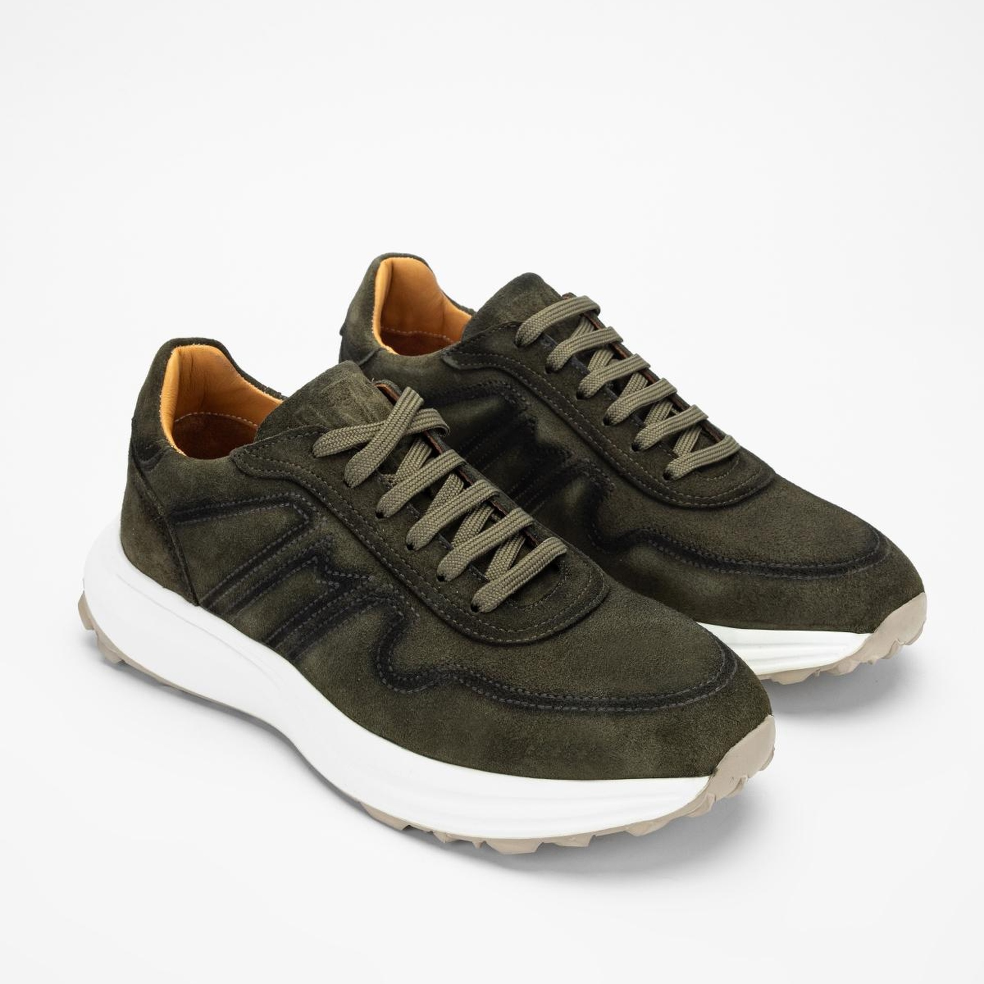 Valmenti Agatho Erkek Haki Süet Hakiki Deri Sneakers & Spor Ayakkabı