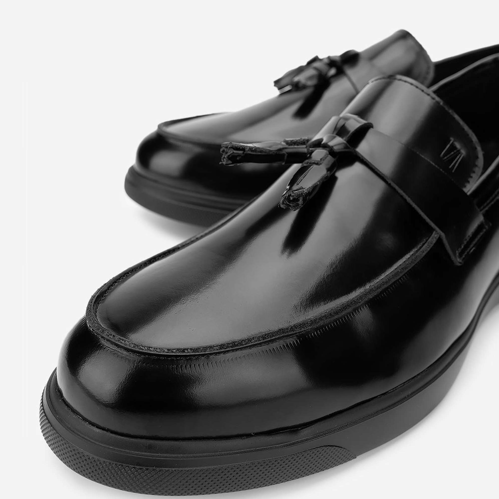 Valmenti Erkek Hakiki Deri Siyah Açma Loafer Ayakkabı