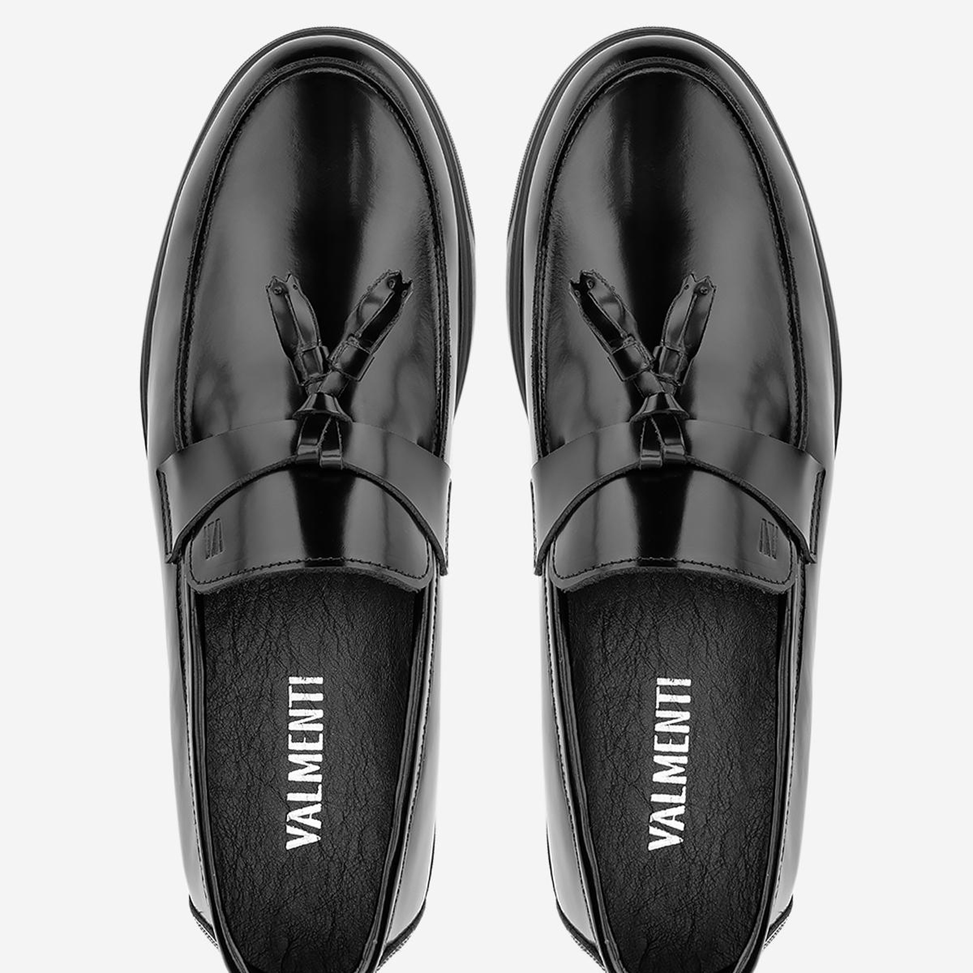 Valmenti Erkek Hakiki Deri Siyah Açma Loafer Ayakkabı