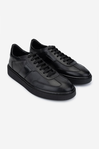  Valmenti Erkek Hakiki Deri Siyah Sneakers & Spor Ayakkabı