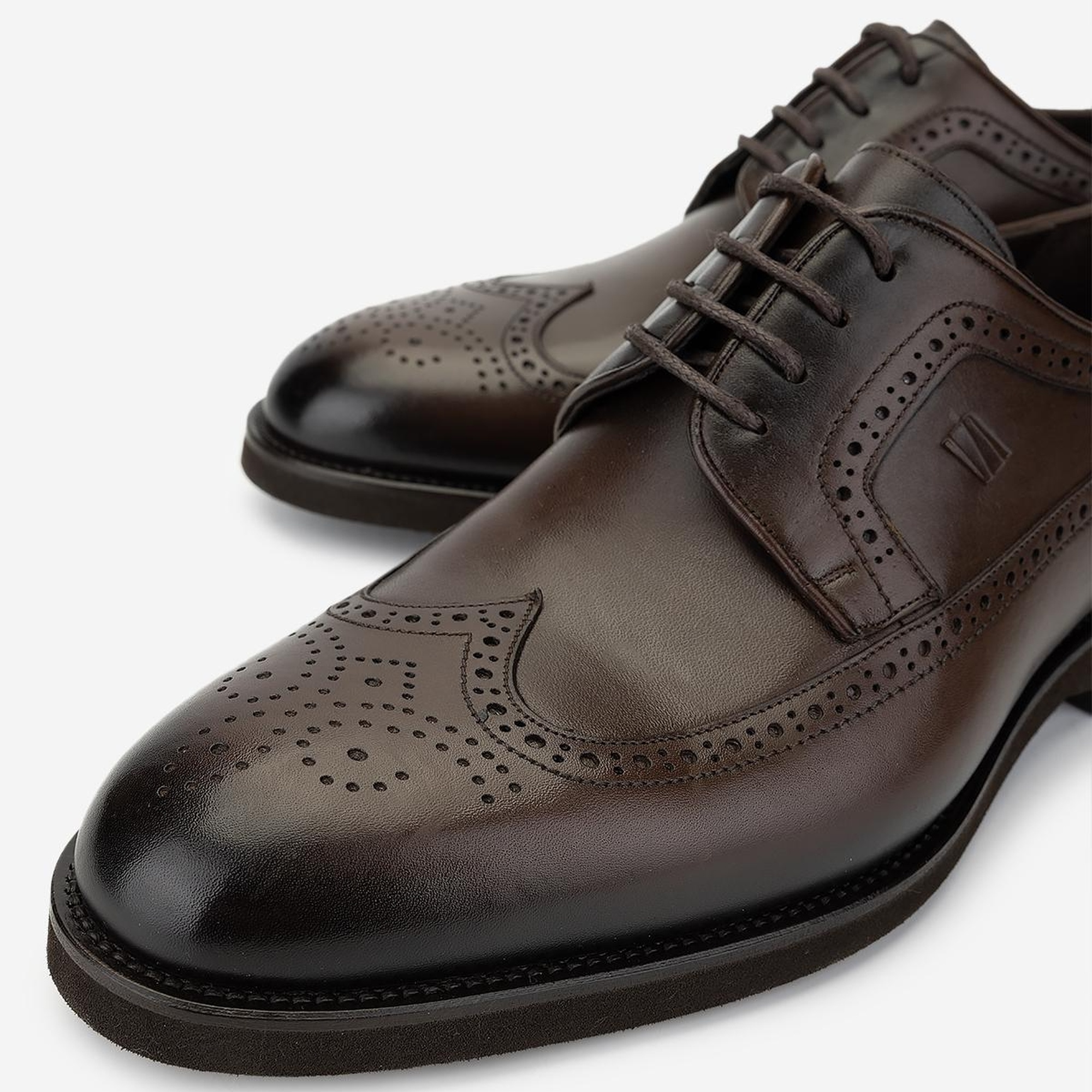 Valmenti Erkek Hakiki Deri Kahverengi Klasik Ayakkabı