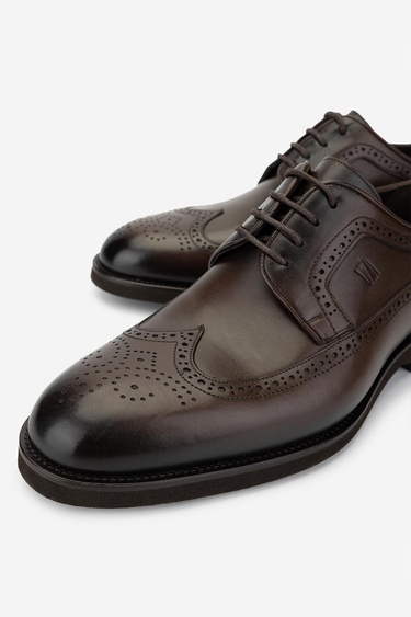  Valmenti Erkek Hakiki Deri Kahverengi Klasik Ayakkabı