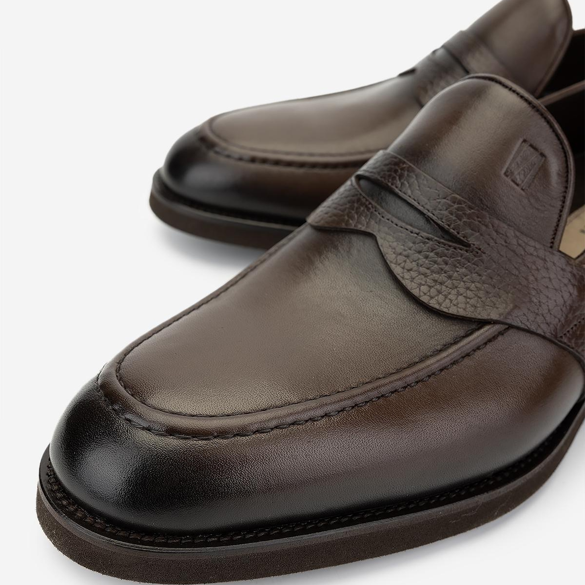 Valmenti Erkek Hakiki Deri Kahverengi Loafer Ayakkabı