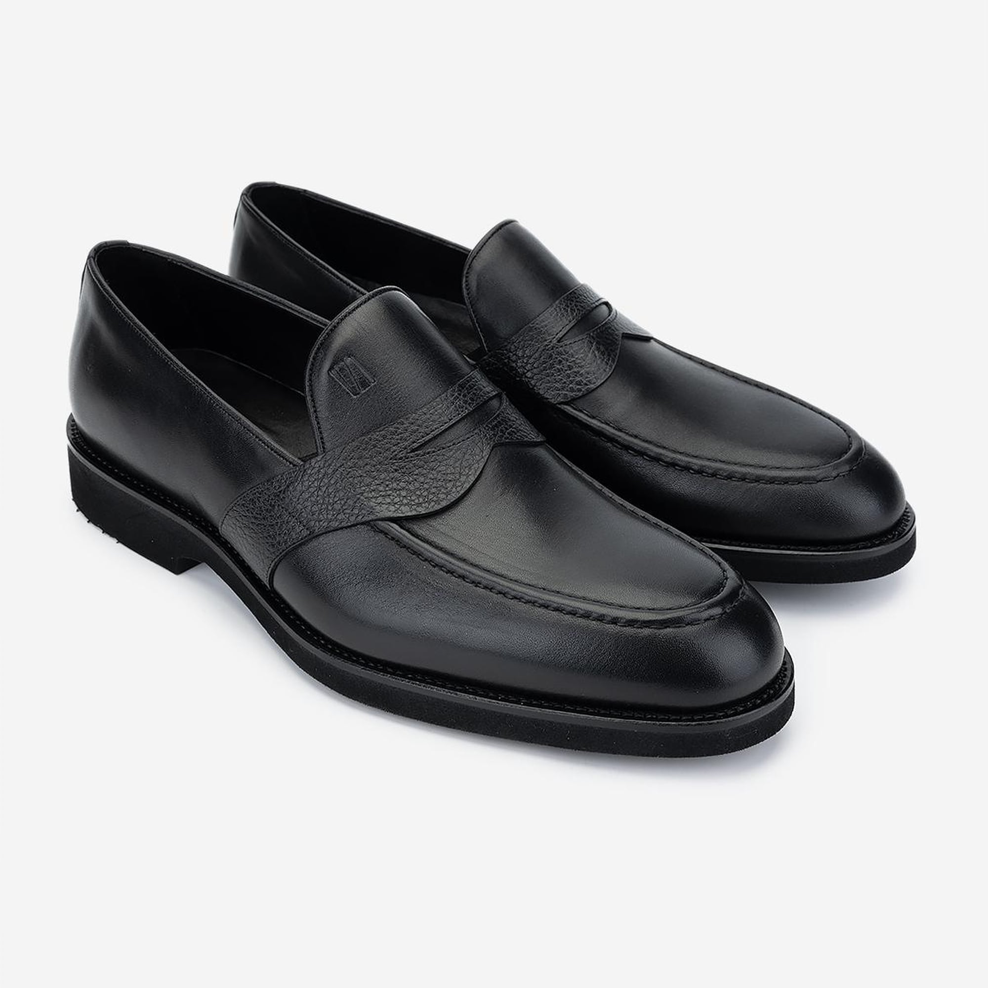 Valmenti Erkek Hakiki Deri Siyah Loafer Ayakkabı