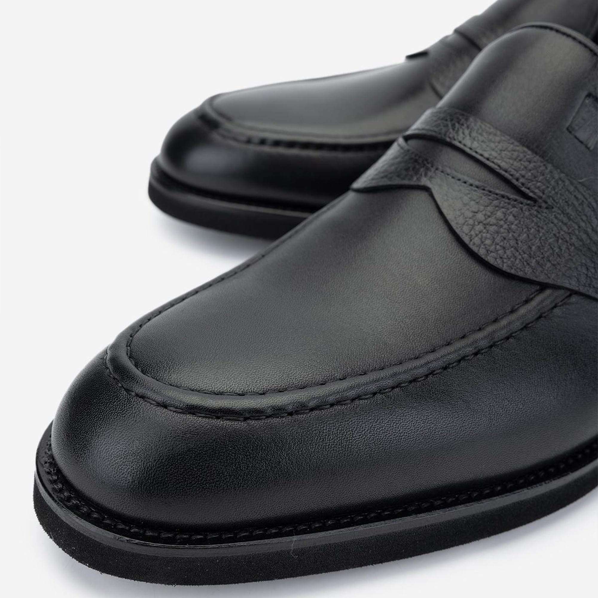 Valmenti Erkek Hakiki Deri Siyah Loafer Ayakkabı