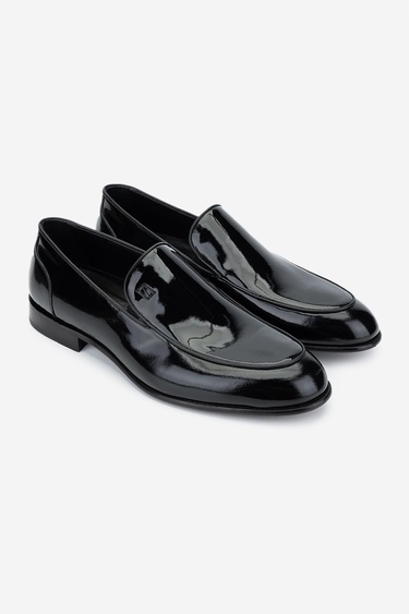  Valmenti Erkek Hakiki Deri Siyah Rugan Klasik Ayakkabı