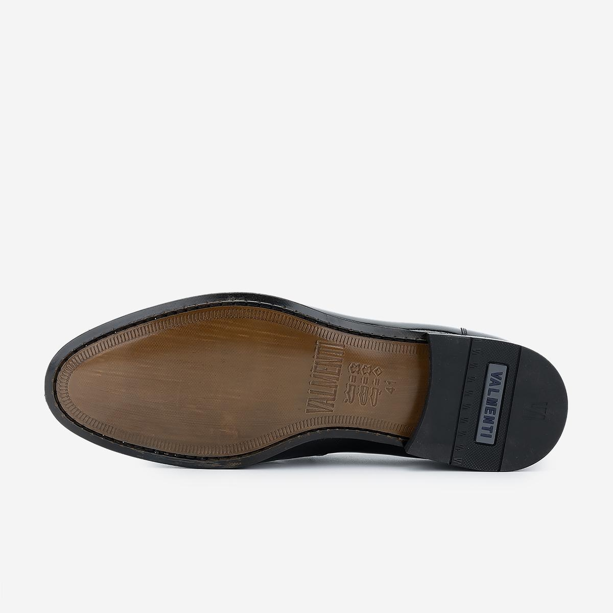 Valmenti Erkek Hakiki Deri Siyah Rugan Klasik Ayakkabı