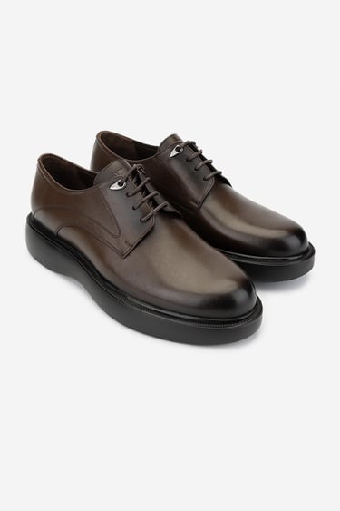  Valmenti Erkek Hakiki Deri Kahverengi Casual Ayakkabı