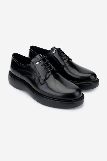  Valmenti Erkek Hakiki Deri Siyah Açma Casual Ayakkabı