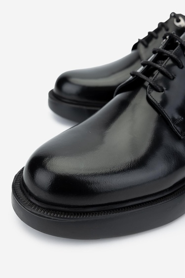  Valmenti Erkek Hakiki Deri Siyah Açma Casual Ayakkabı