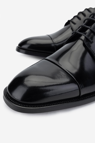  Valmenti Erkek Hakiki Deri Siyah Açma Klasik Ayakkabı